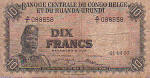 Congo Belge/Belgian Congo 10 FRANCS 1957 Recto