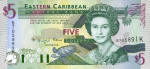 St Christophe et Niévès/St Kitts and Nevis 5 DOLLARS 1994 Recto