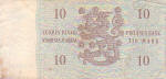 Finlande/Finland 10 MARKKAA 1963 Verso