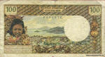 Tahiti/Tahiti 100 FRANCS 1973 Verso